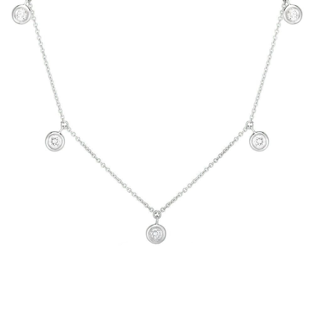 Roberto Coin 5 Dangling Station Diamond Necklace - Be On Park