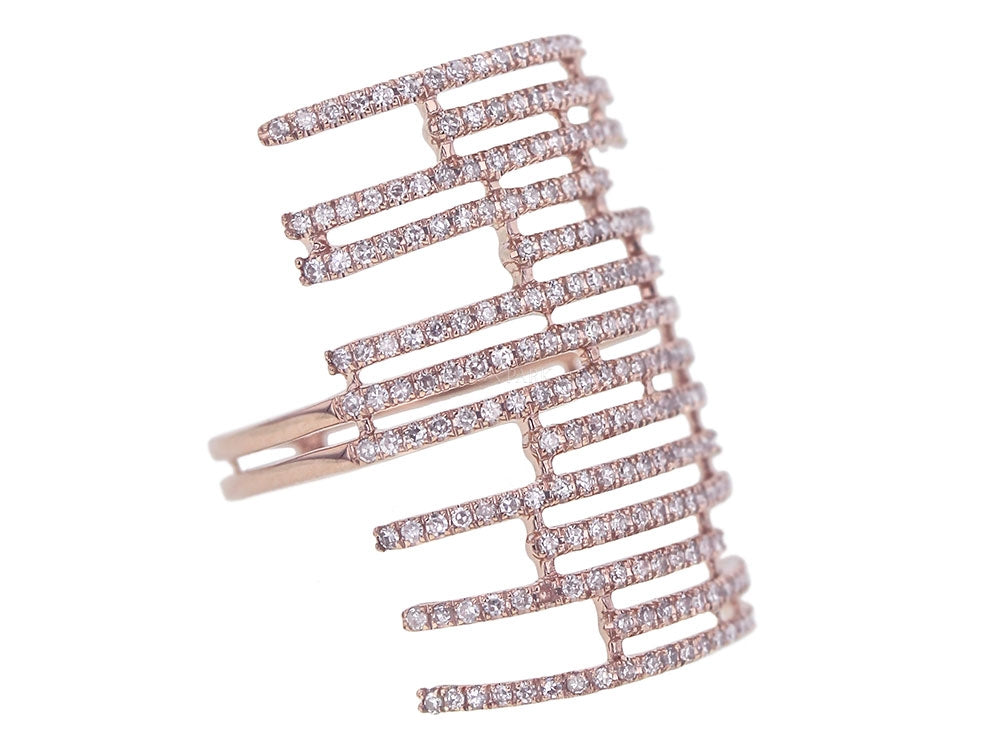 Getana pave diamond bar ring - Be On Park
