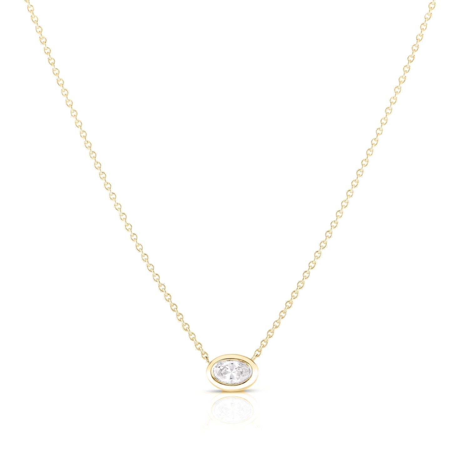 Roberto Coin Oval Diamond Pendant Necklace - Be On Park