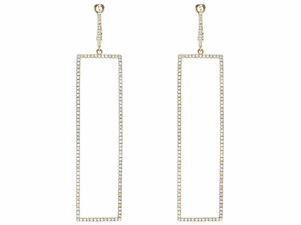 Dilamani diamond rectangular drop earrings - Be On Park