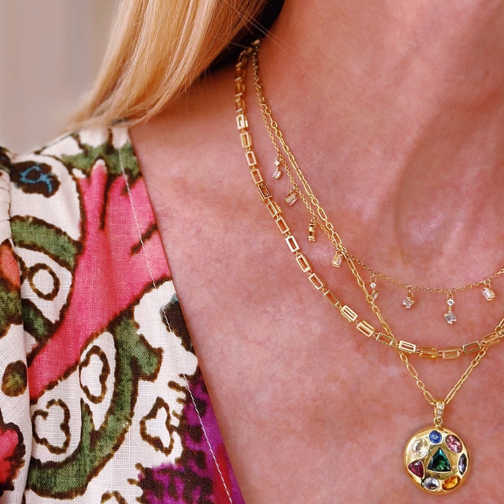 Suzanne Kalan Yellow Gold "Cut-Out" Block Necklace - Be On Park
