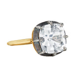 Signed Fred Leighton Cushion White Topaz Silver topped Gold Collet Ring - Be On Park