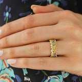 Suzanne Kalan Yellow Gold Pastel Sapphire & Diamond Fireworks Eternity Band - Be On Park