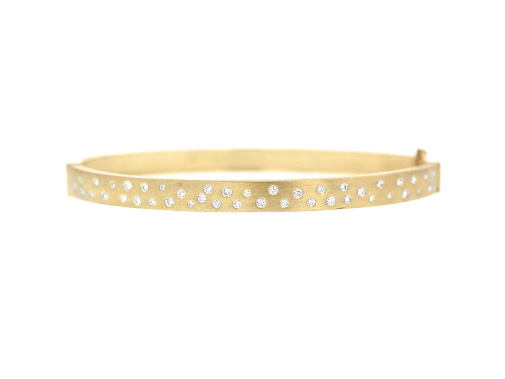 Marika Desert Gold Scattered Diamond Bangle - Be On Park
