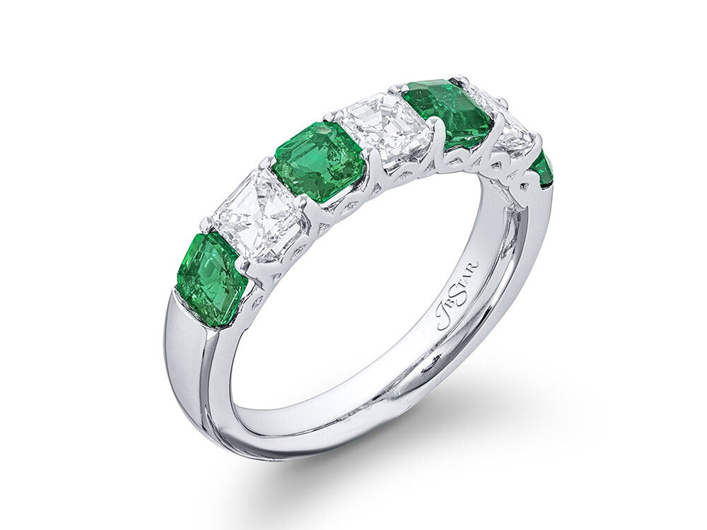 JB Star Platinum Diamond and Emerald Ring - Be On Park