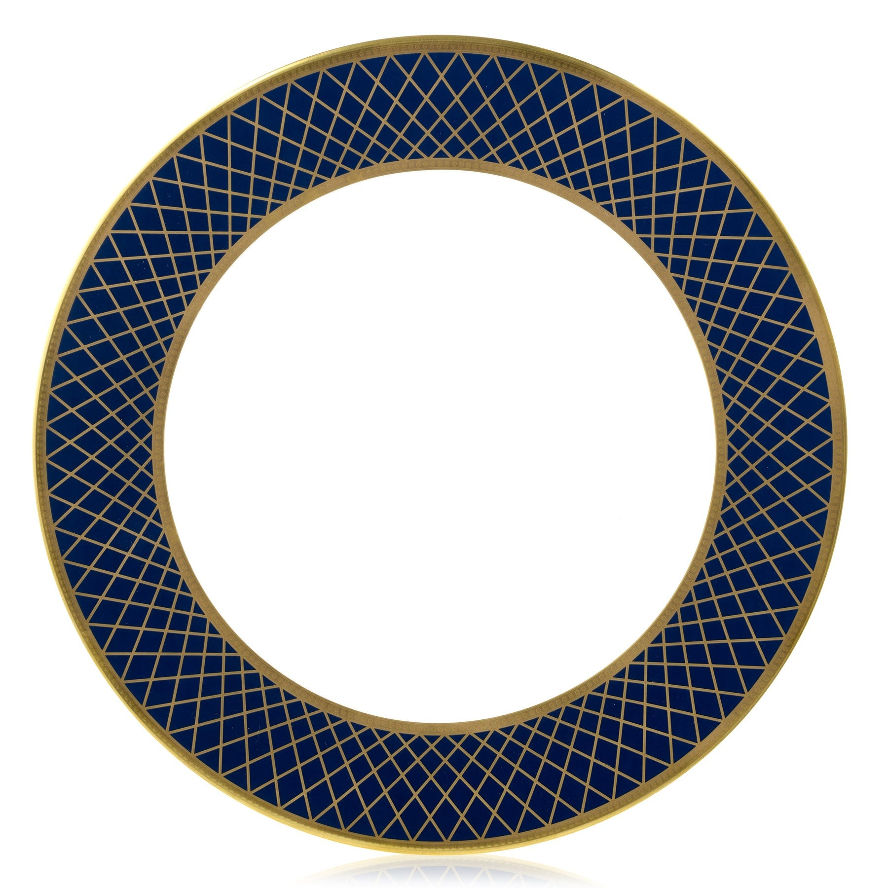 Royal Crown Derby Majestic Navy Blue Flat Rim Dinner Plate - Be On Park