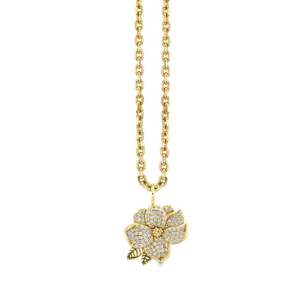 Sydney Evan Gold & Diamond Large Magnolia Necklace - Be On Park