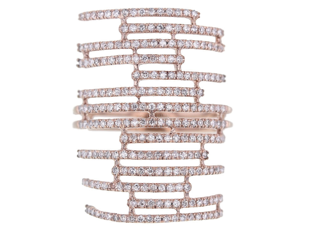 Getana pave diamond bar ring - Be On Park