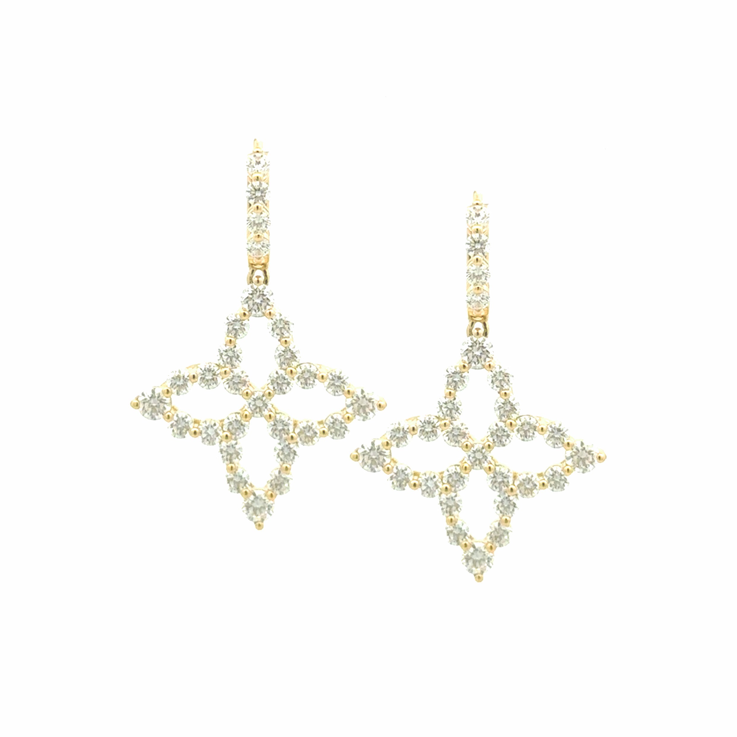 Roberto Coin Venetian Princess Diamond Flower Drop Earrings - Be On Park