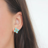 Roberto Coin Venetian Princess Fila Diamond and Turquoise Enamel Earrings