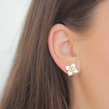 Roberto Coin Venetian Princess Diamond and White Enamel Earrings