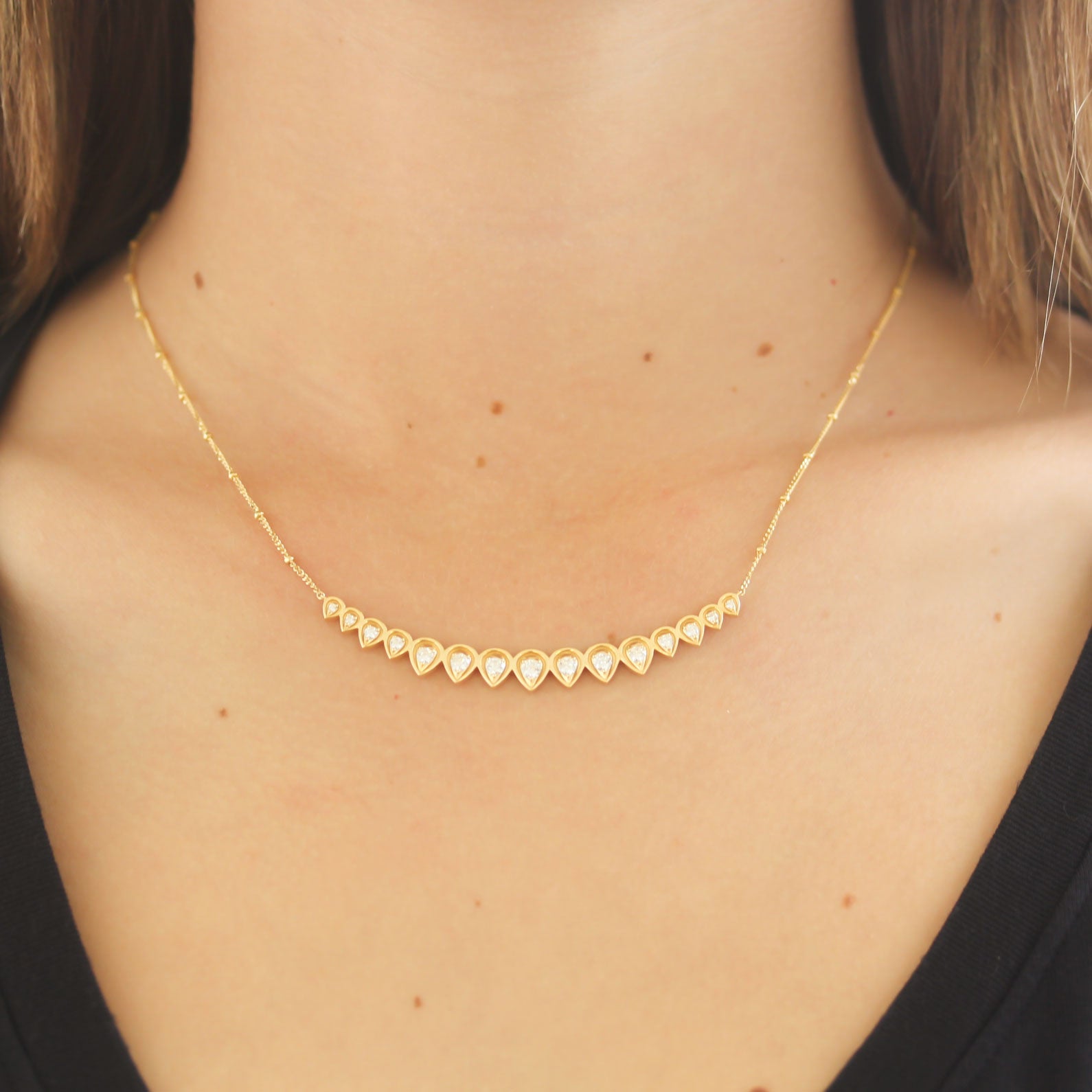 Orly Marcel Mandala Petal Graduated Necklace with Diamond - Be On Park