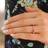 Campbell and Charlotte "The Edge" Pink Sapphire Tapered Stacking Ring - Be On Park