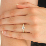 yellow gold 0.90 carat diamond solitaire engagement ring - Be On Park