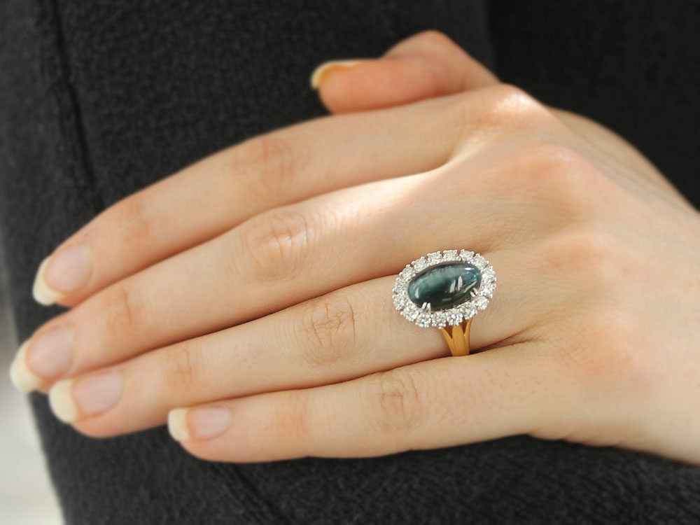 Spark cat's eye tourmaline & diamond ring - Be On Park