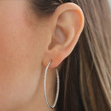 Roberto Coin 45mm micro-pave diamond hoop earrings - Be On Park