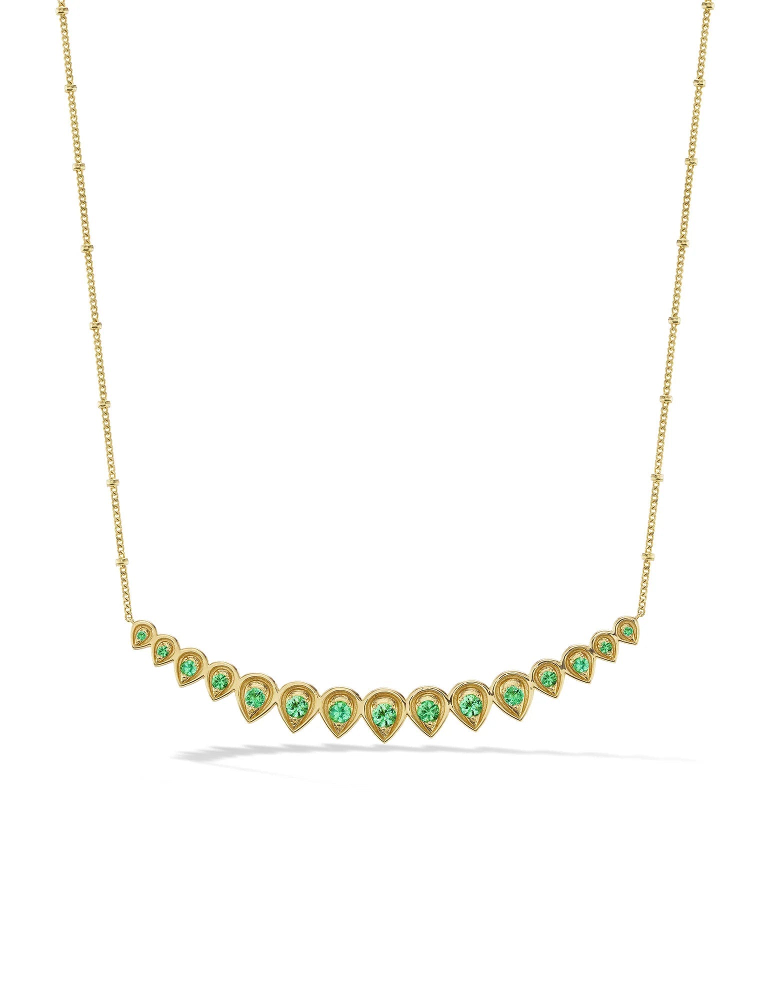 Orly Marcel Mandala Petal Graduated Necklace with Emerald - Be On Park