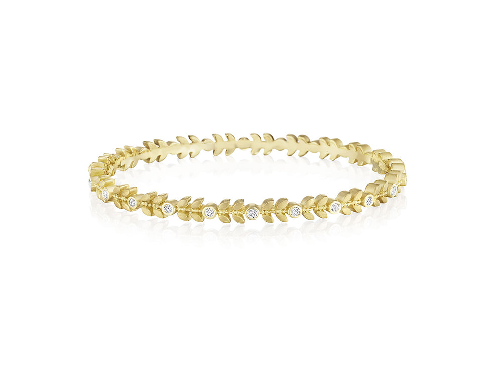 Penny Preville Round Diamond & Leaf Bangle - Be On Park