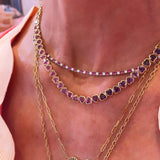 Emily P Wheeler "I Heart Rainbows" Ombre Heart Sapphire Tennis Necklace - Be On Park