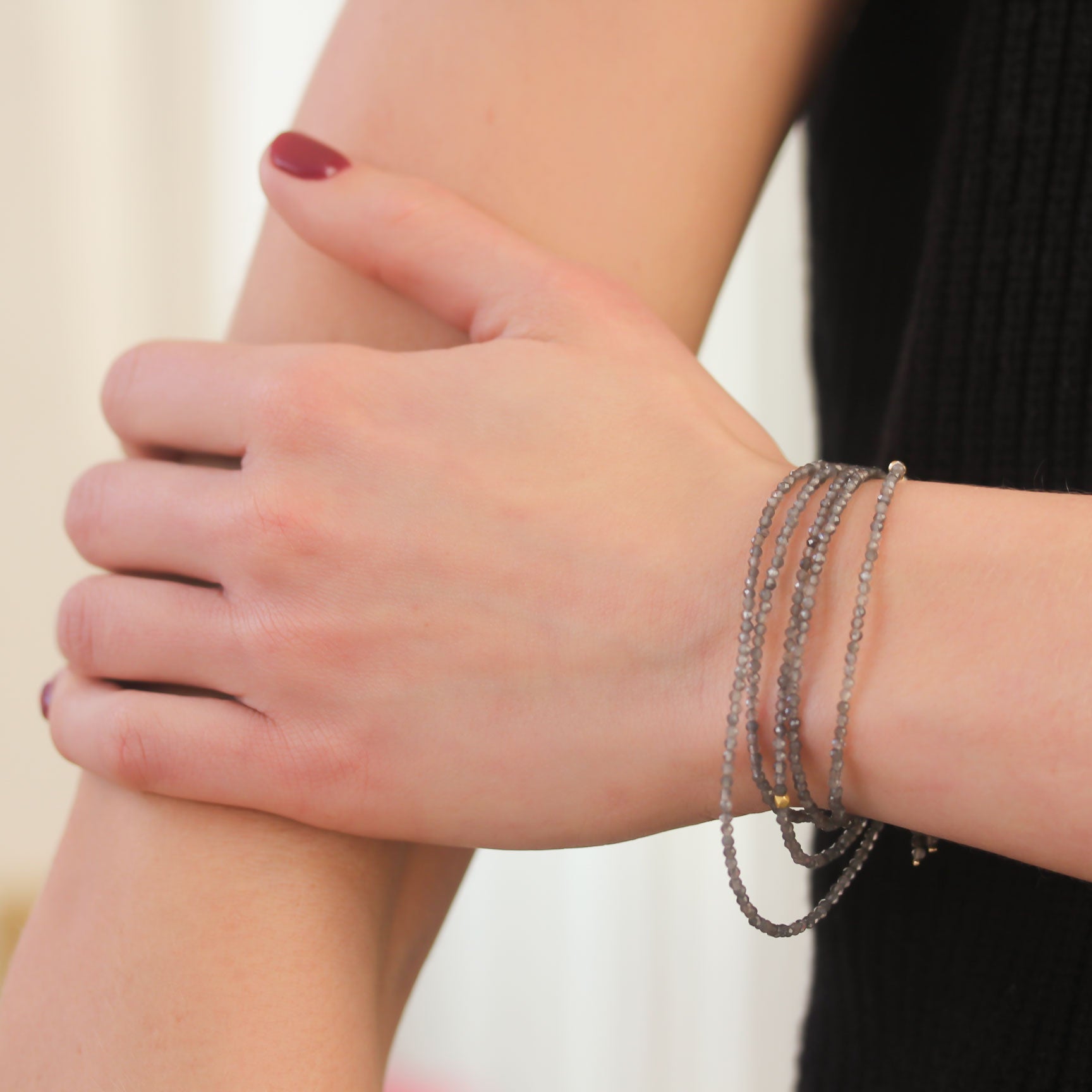 Anne Sportun Obsidian Bead Wrap Bracelet - Necklace - Be On Park