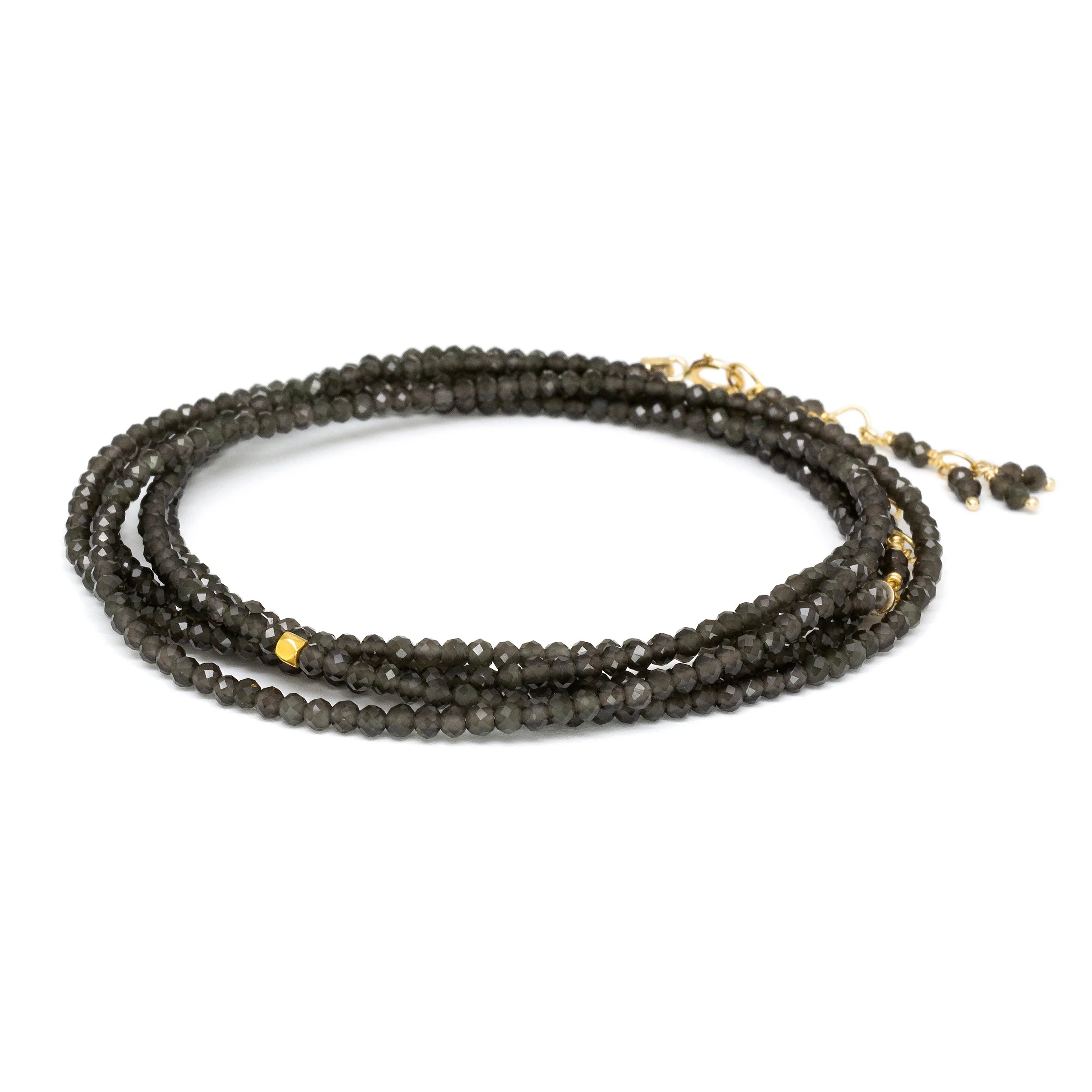 Anne Sportun Obsidian Bead Wrap Bracelet - Necklace - Be On Park