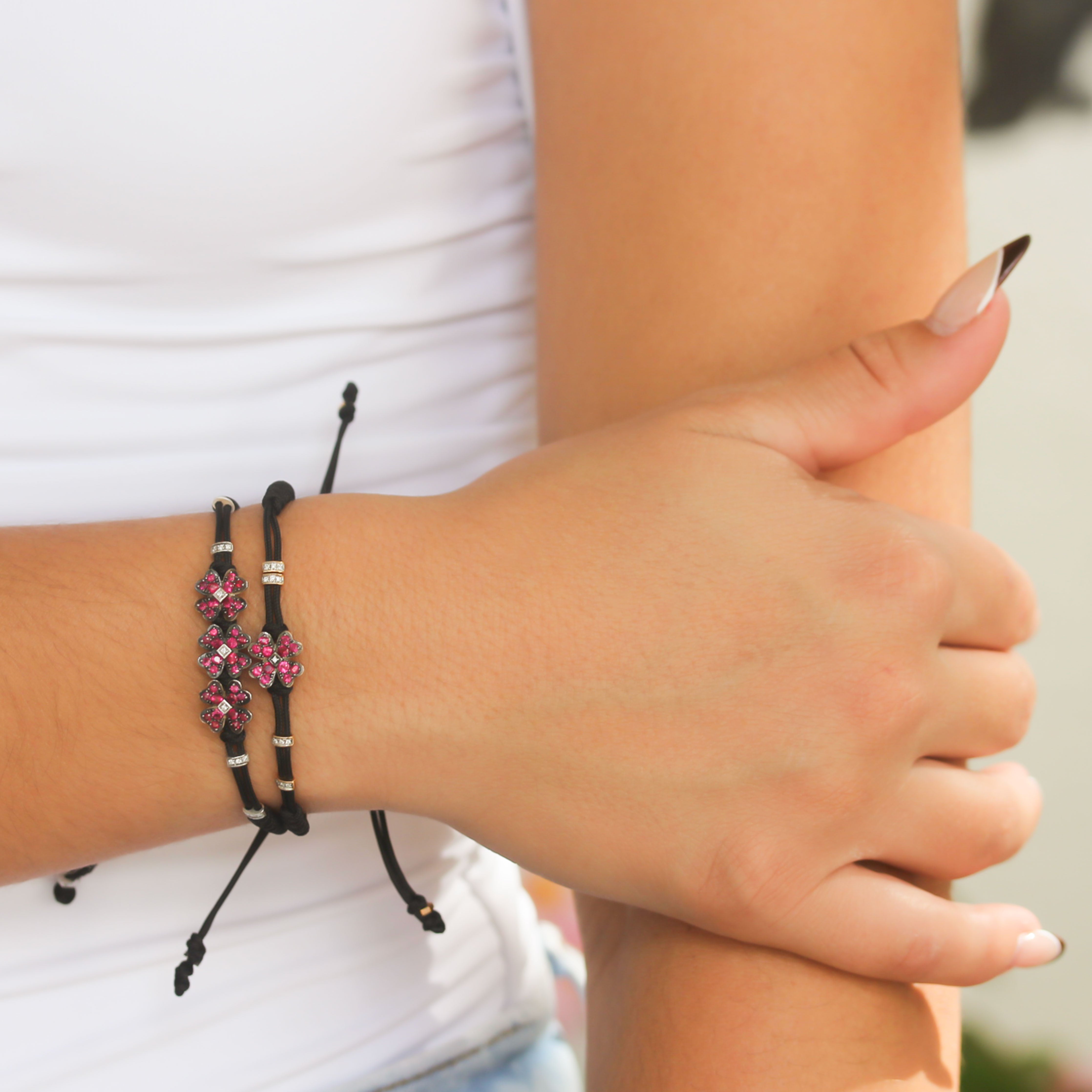 Pippo Perez Triple Four-Leaf Clover Charm Bracelet - Be On Park