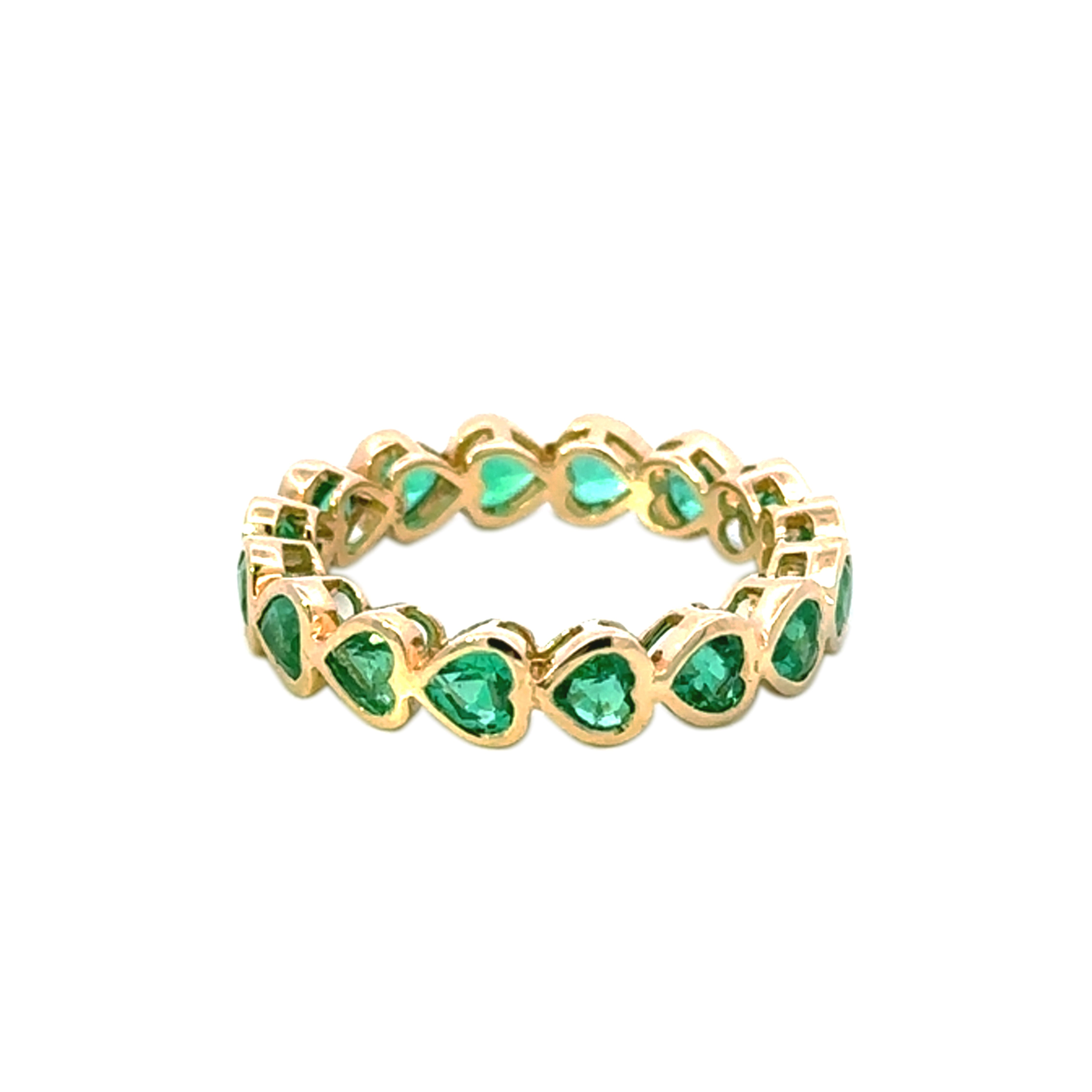 Gemma Couture Heart Shaped Emerald Eternity Band - Be On Park