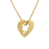 Vintage Gold Chanel Clover Heart Pendant Necklace - Be On Park