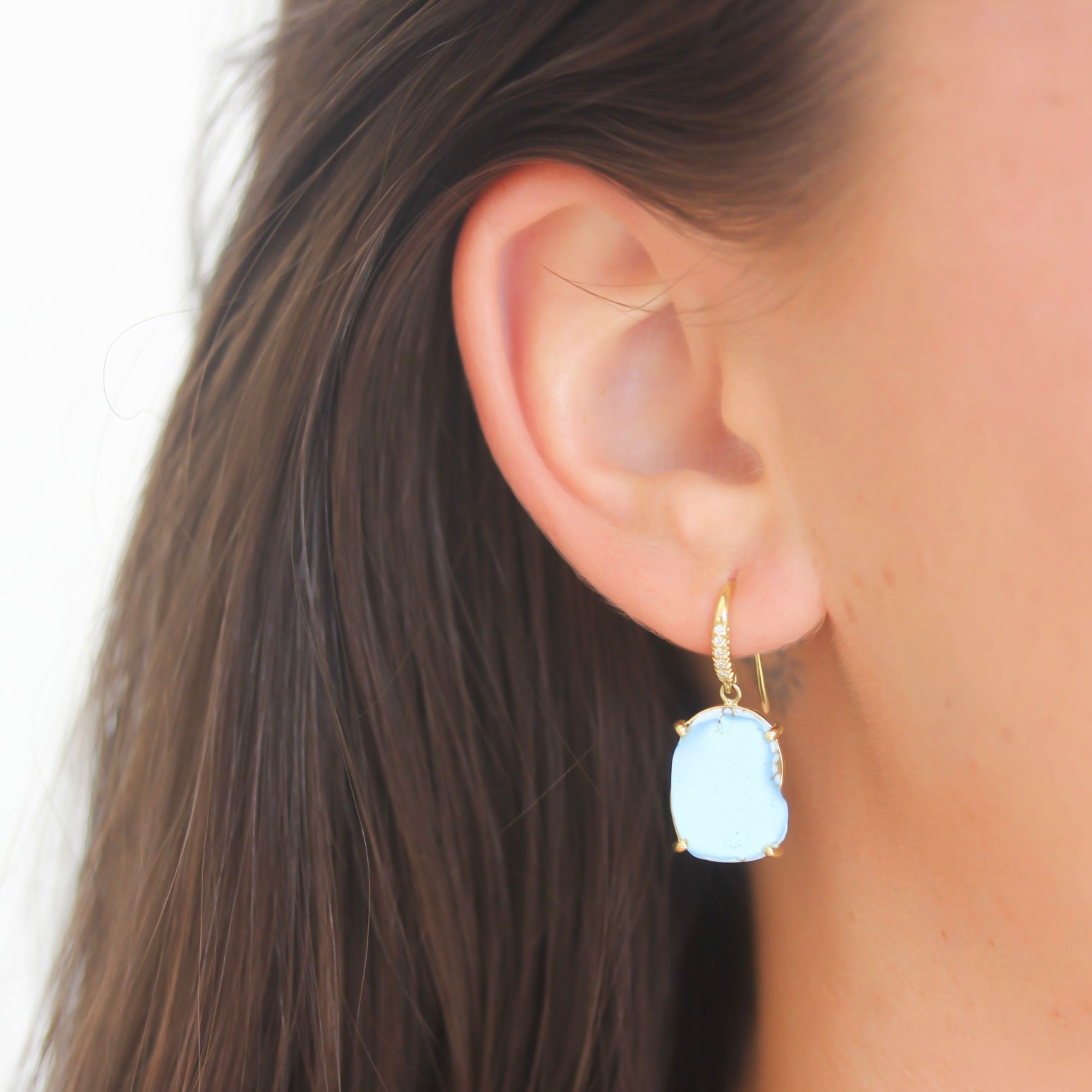 Lauren K Kazakhstan Turquoise and Diamond Joyce Earrings - Be On Park