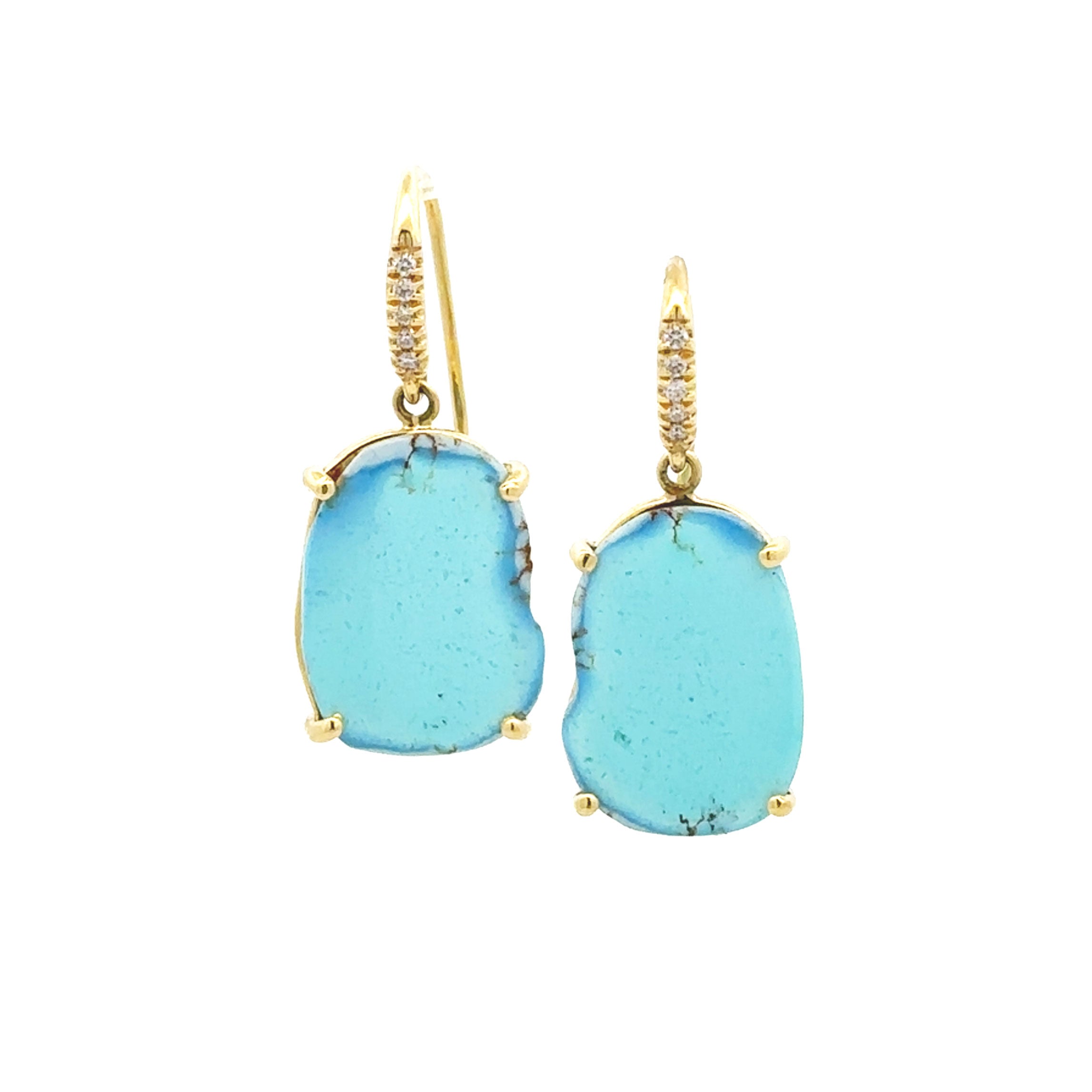 Lauren K Kazakhstan Turquoise and Diamond Joyce Earrings - Be On Park