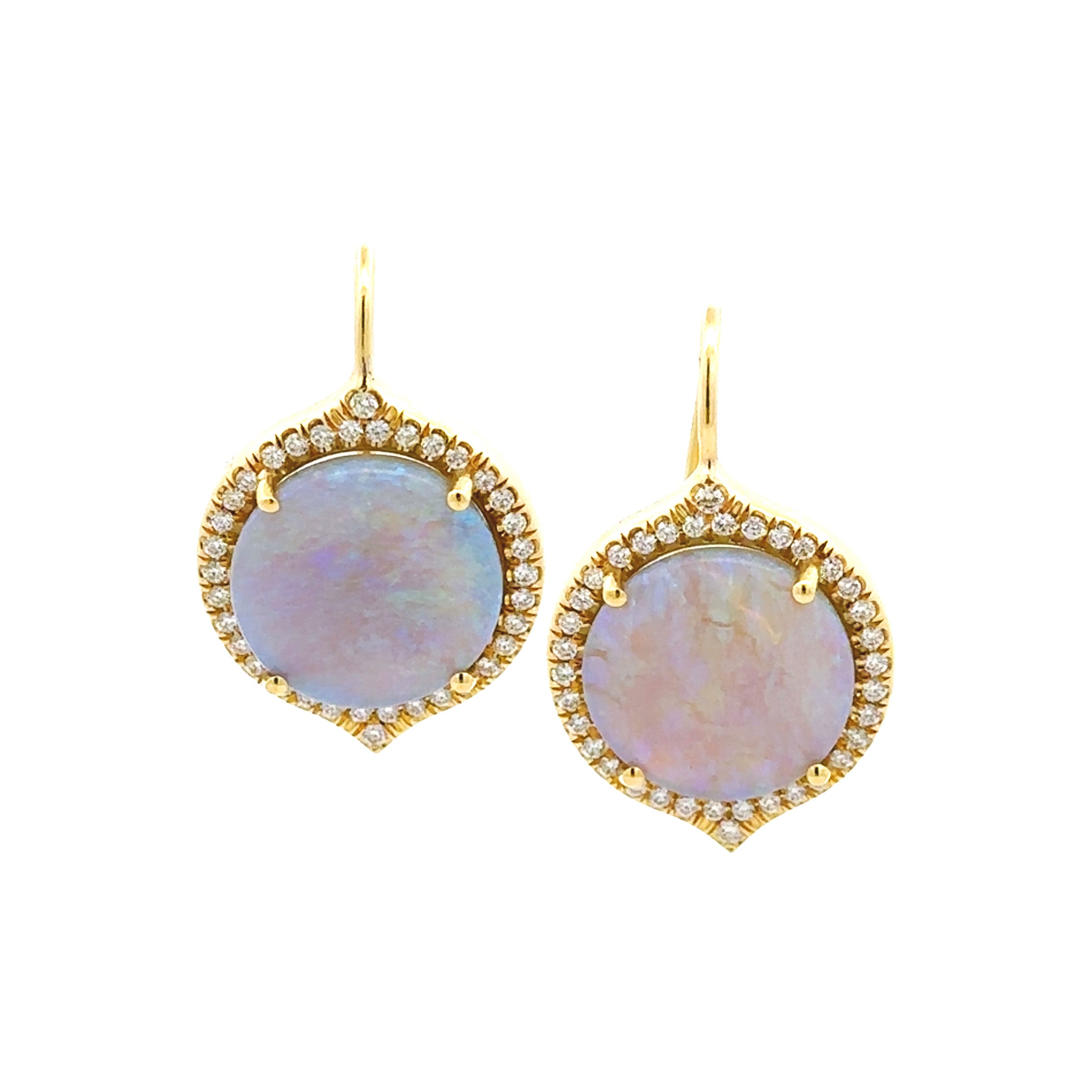 Lauren K Round Opal and Diamond Earrings - Be On Park