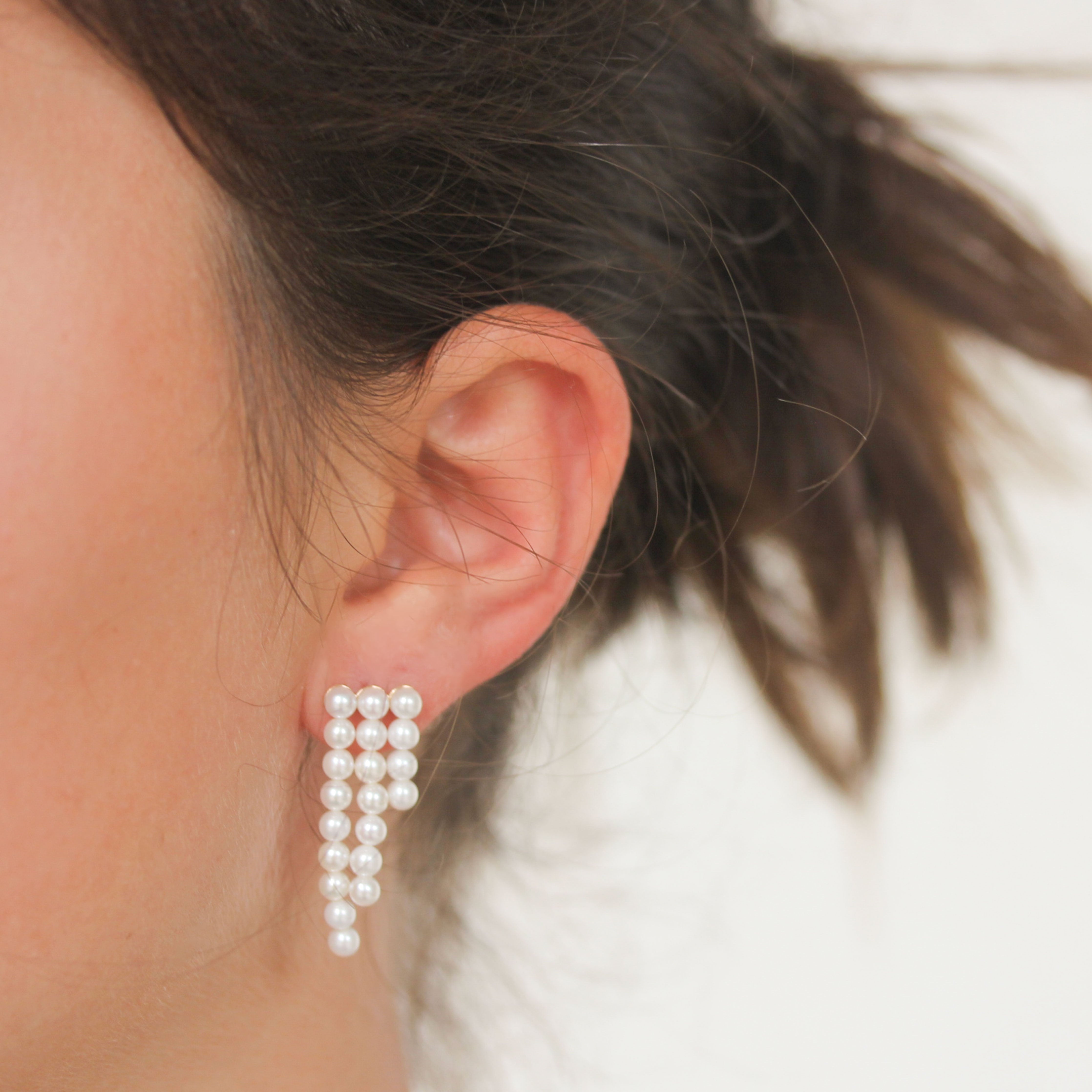 Sophie Bille Brahe La Valse Trois Temps Freshwater Pearl Strand Drop Earrings - Be On Park