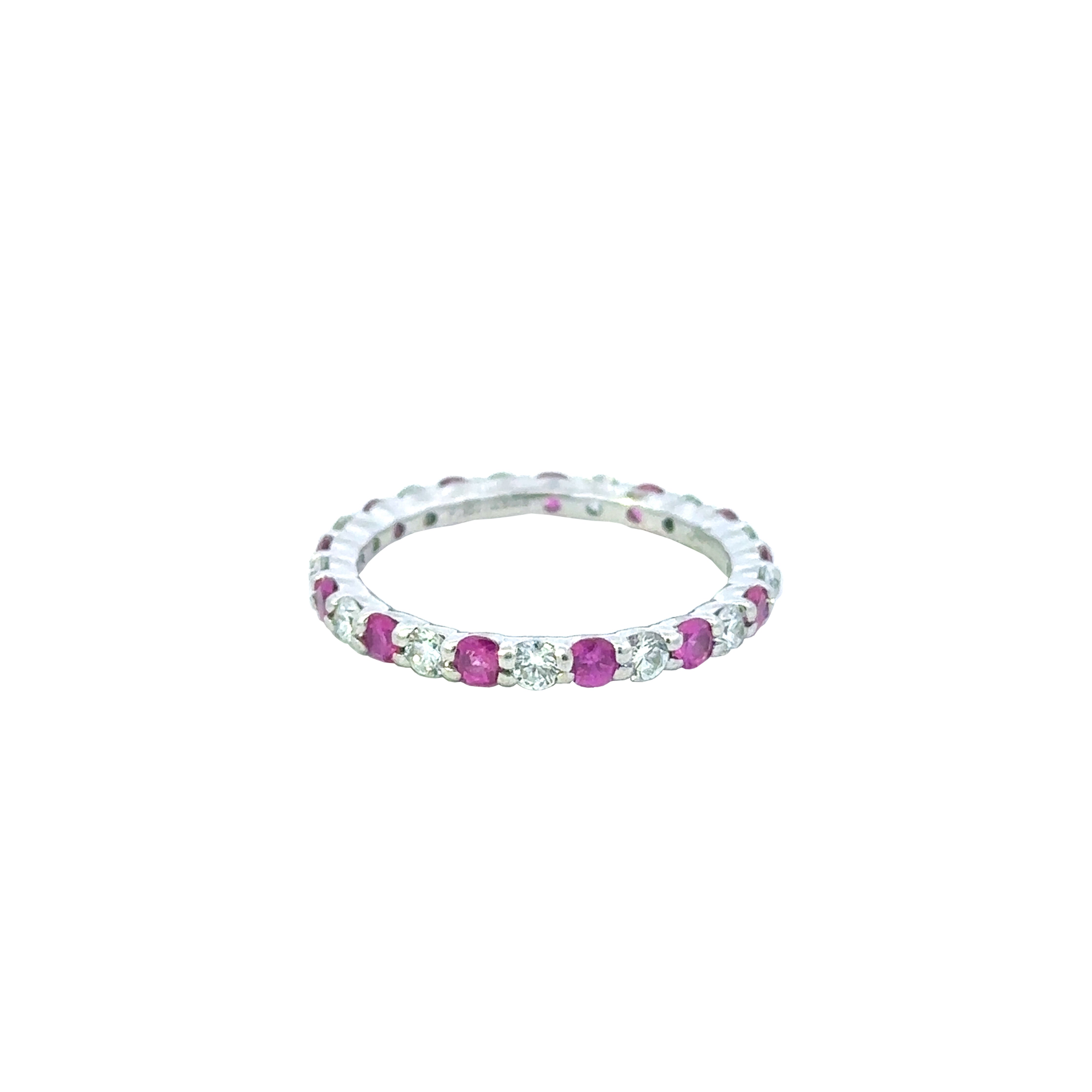JB Star Alternating Diamond and Pink Sapphire Ring - Be On Park