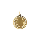 Vintage Diamond Horseshoe Disc Charm - Be On Park