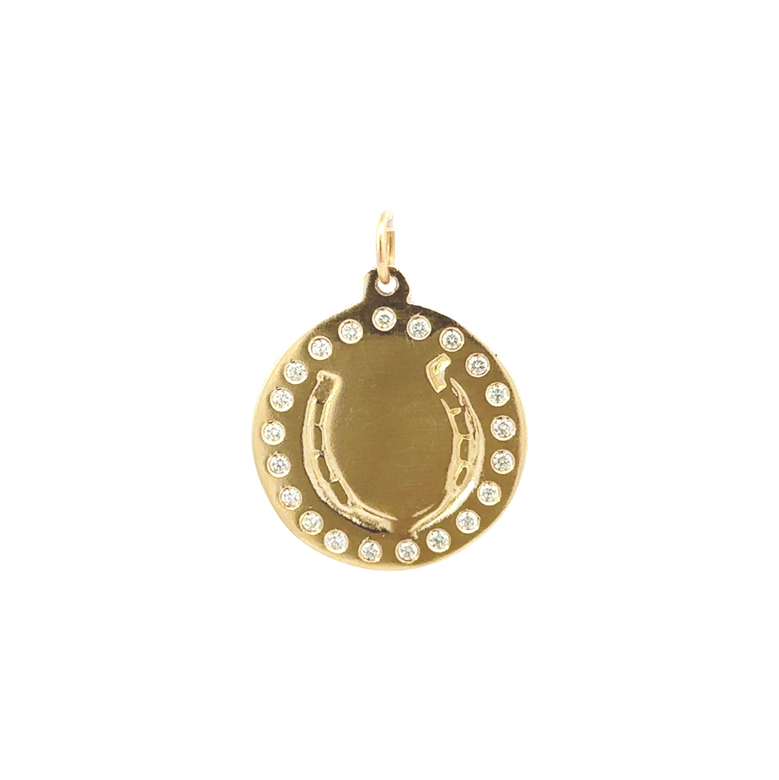 Vintage Diamond Horseshoe Disc Charm - Be On Park