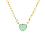 Lauren K Heart Shaped Cabochon Blue Opal Necklace - Be On Park