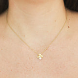Penny Preville Petite Single Diamond Petal Flower Necklace