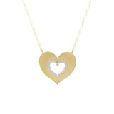 Suzy Landa Cut-Out Heart Necklace with Beaded Diamond Center - Be On Park