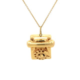 Vintage Gold Telephone Charm - Be On Park