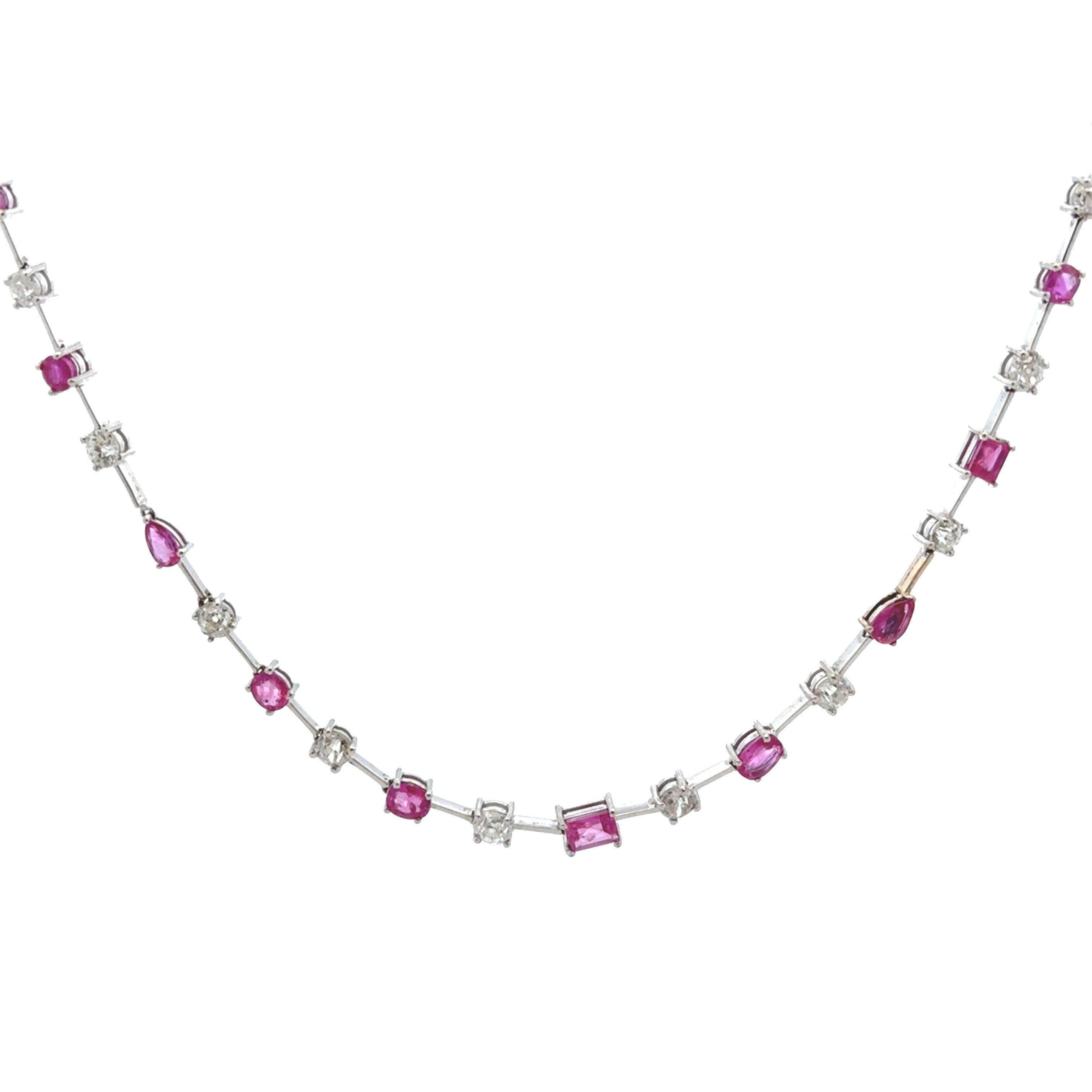 Vintage 1930s Burma Ruby and Diamond Asprey Necklace - Be On Park