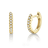 Shy Creation Yellow Gold Mini Classic Diamond Huggies - Be On Park
