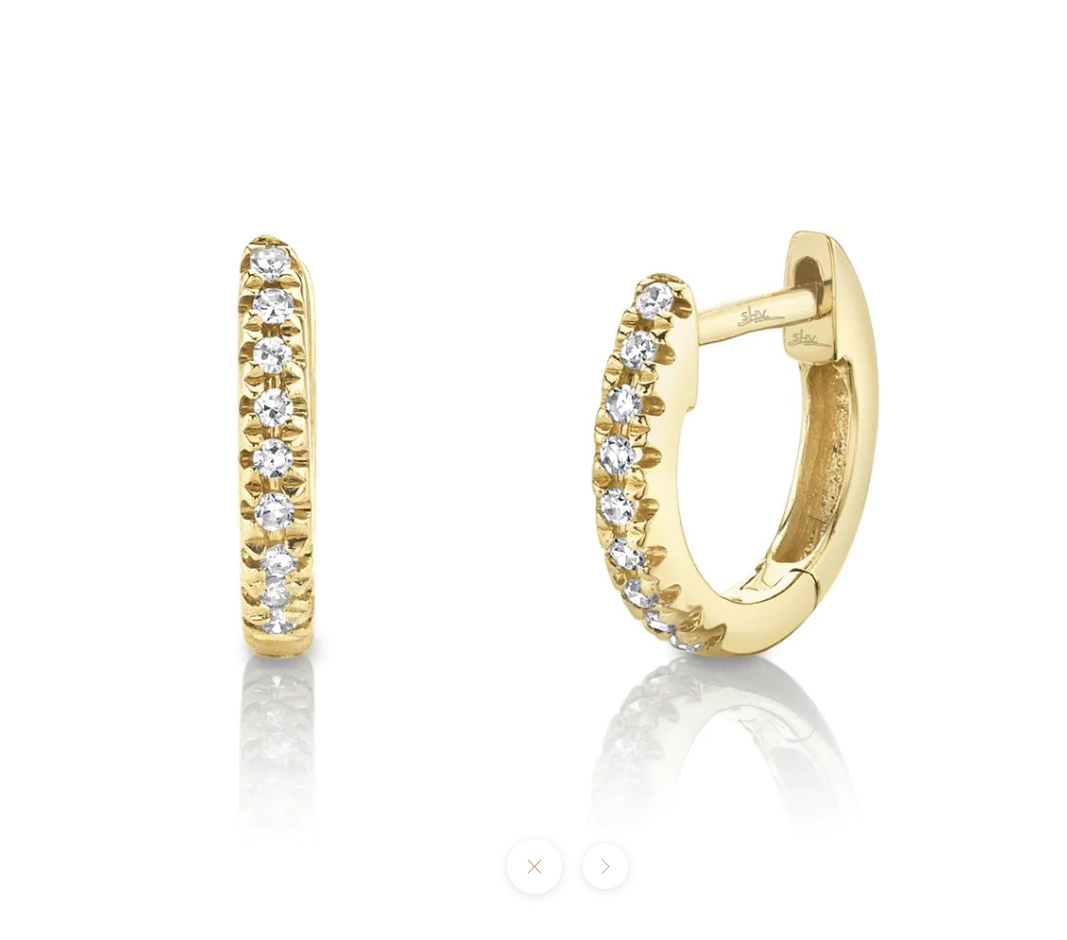 Shy Creation Yellow Gold Mini Classic Diamond Huggies - Be On Park
