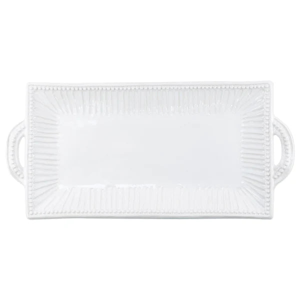 Incanto Stone White Stripe Rectangular Handled Platter - Be On Park