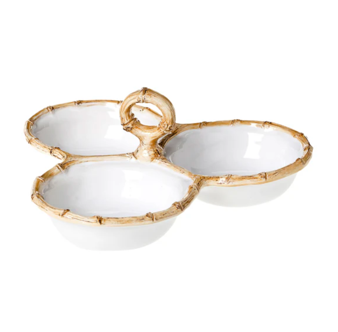 Juliska Bamboo 9" Triple Bowl Server | Natural - Be On Park