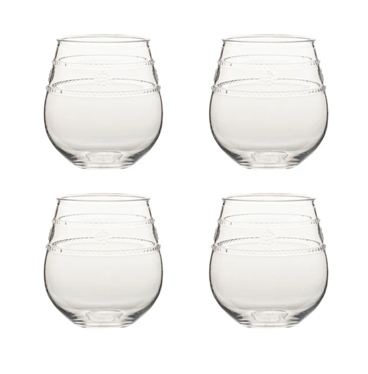 Isabella Acrylic Stemless Wine Glass | Set of Four - Be On Park