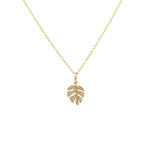 Sydney Evan Monstera Leaf Charm Necklace on Tiffany Chain - Be On Park