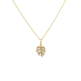 Sydney Evan Monstera Leaf Charm Necklace on Tiffany Chain - Be On Park