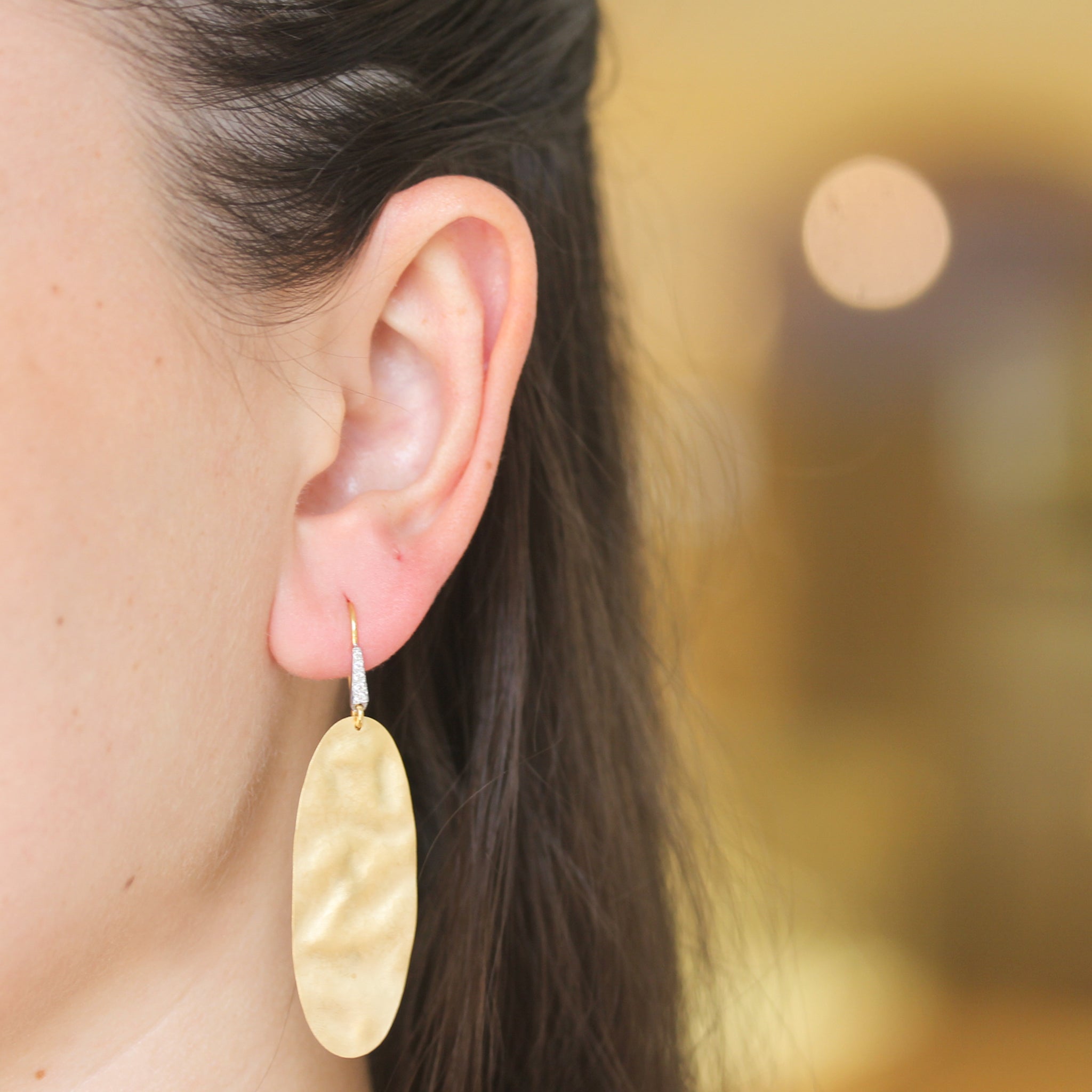 Marika Desert Gold Oval Disc Earrings - Be On Park