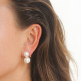 Piranesi Double White Pearl Earrings - Be On Park