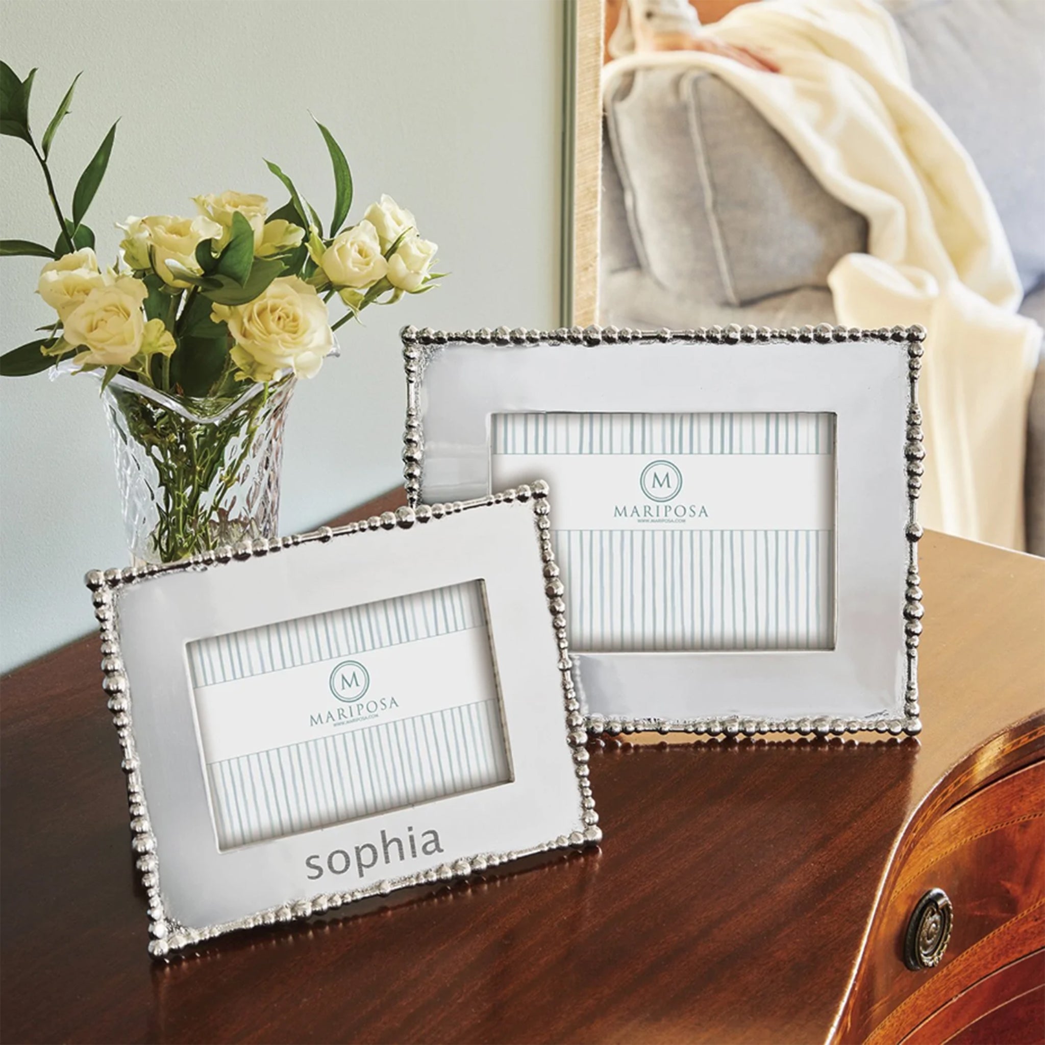 Mariposa Large Pearl Drop Engravable Frame - Be On Park